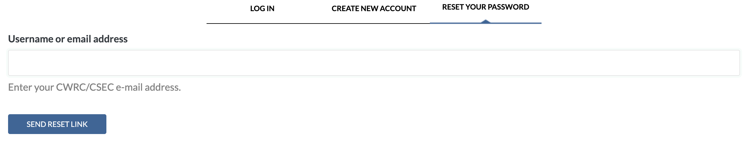Snapshot of LEAF-VRE's reset password form in the reset password page in English taken on July 23, 2025